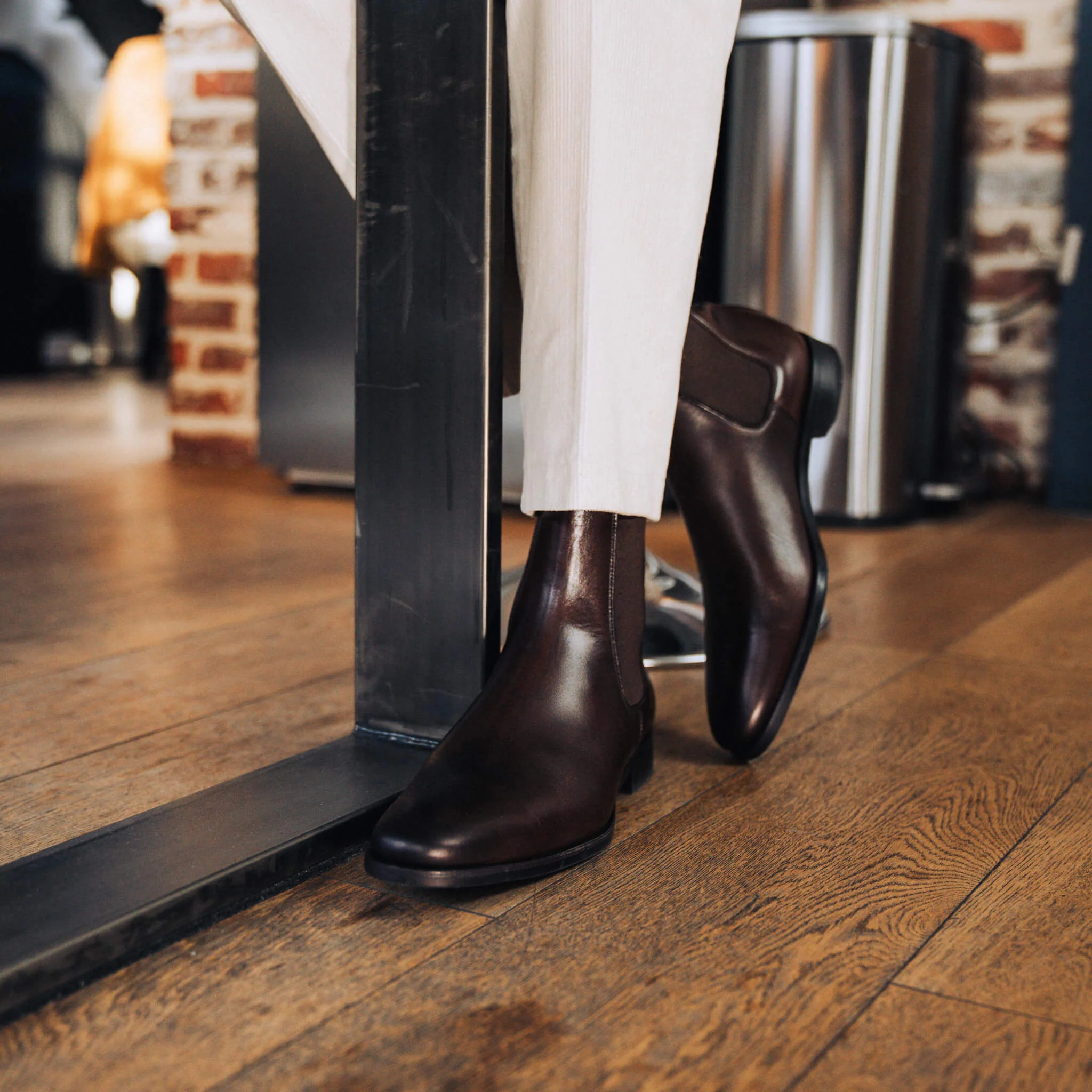 Braker-Chelsea boots en cuir brown
