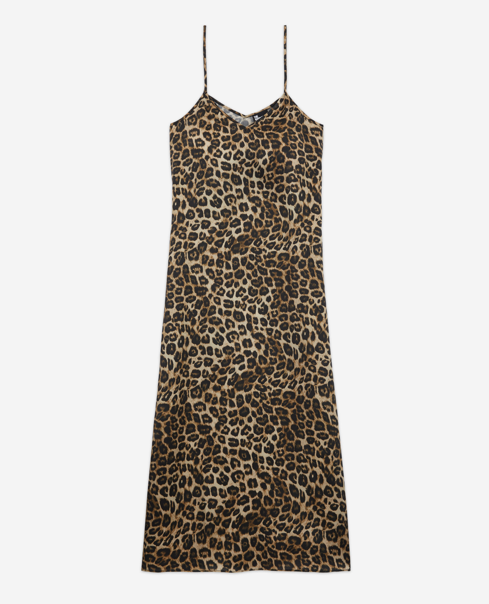 Robe longue en soie léopard