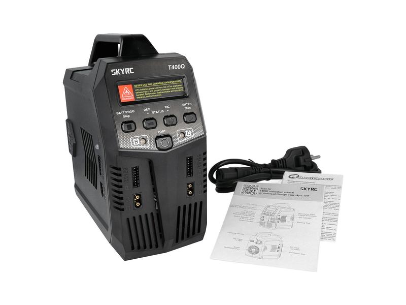 SKYRC Quad-Ladegerät T400Q AC/DC 1-6S Modellbau Ladegerät mit 4 unabhängige Ladekanälen
