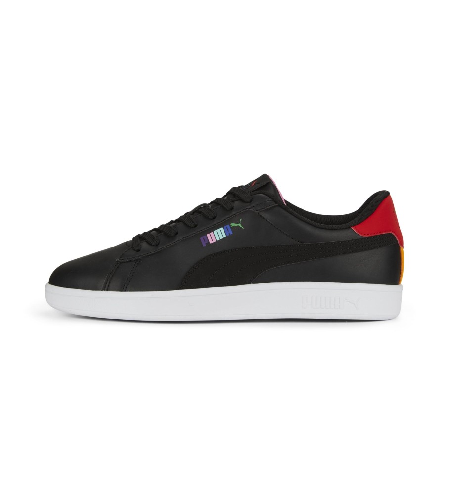 Tênis Puma Smash 3.0 LIL de couro - Preto