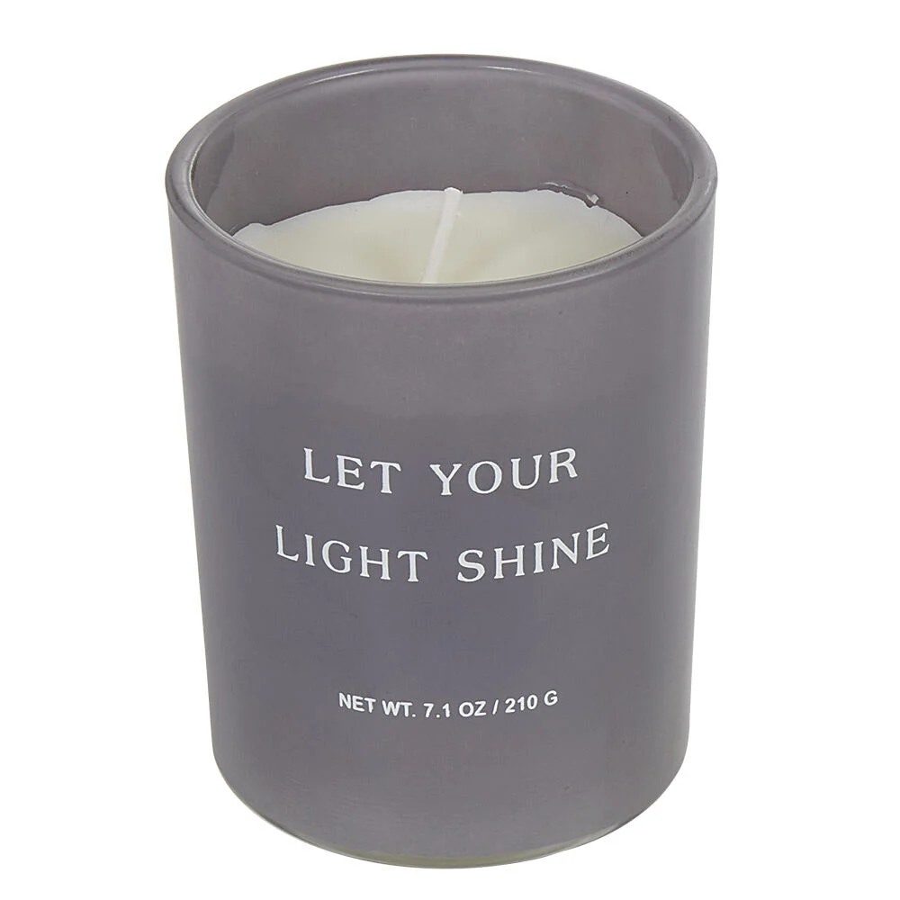Bougie parfumée à message dans verre gris senteur coton