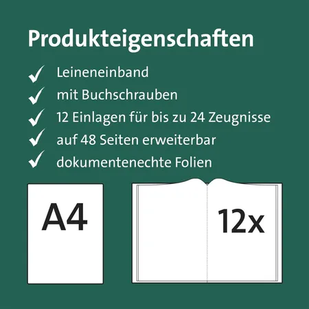 Roth Zeugnismappe Spectrum mit Buchschrauben, A4, 12 Einlagen, Mint