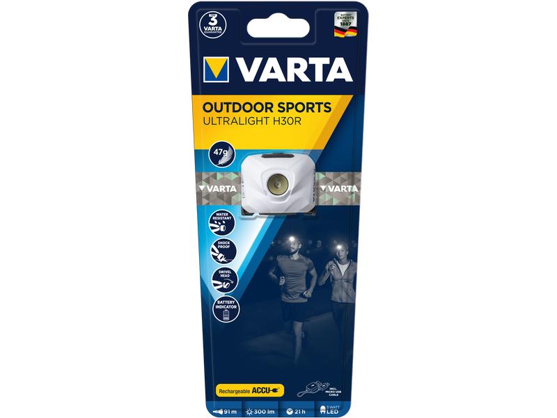 Varta Stirnlampe Outdoor Sports Ultralight H30R Weiss Die Outdoor Sports Reihe bietet den perfekten Begleiter für jeden Ausflug ins Freie.