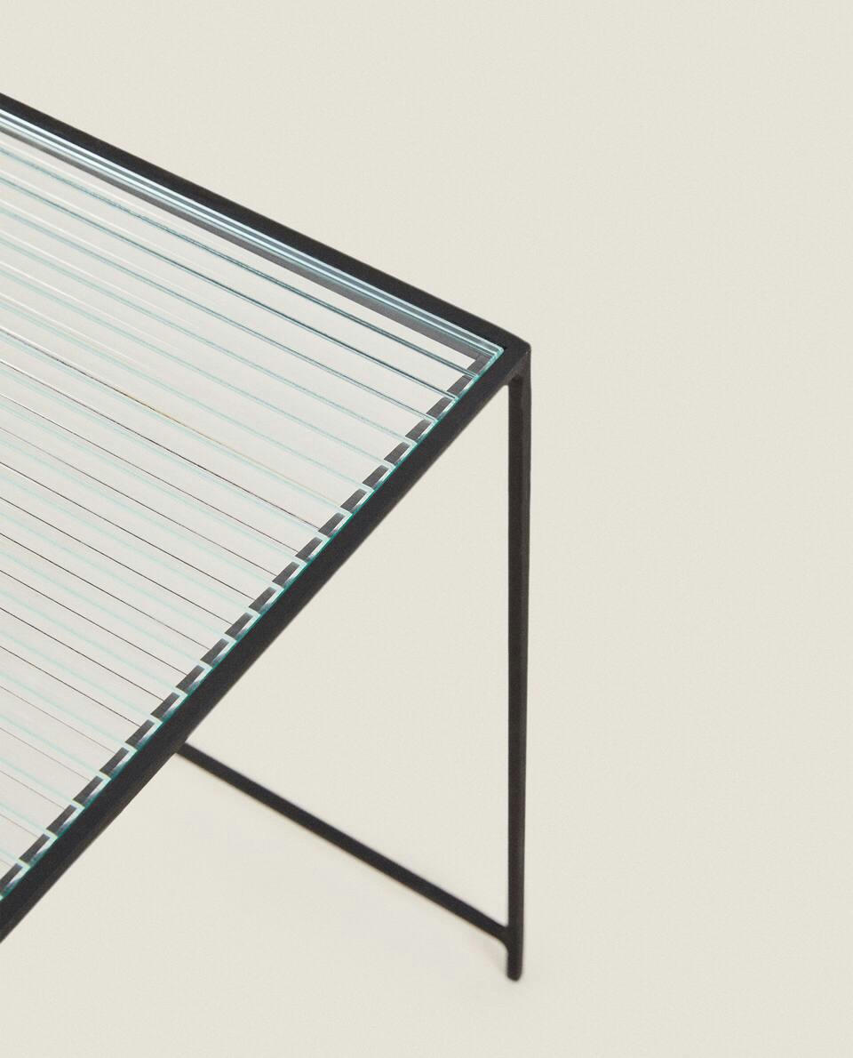 MESA DE METAL E VIDRO
