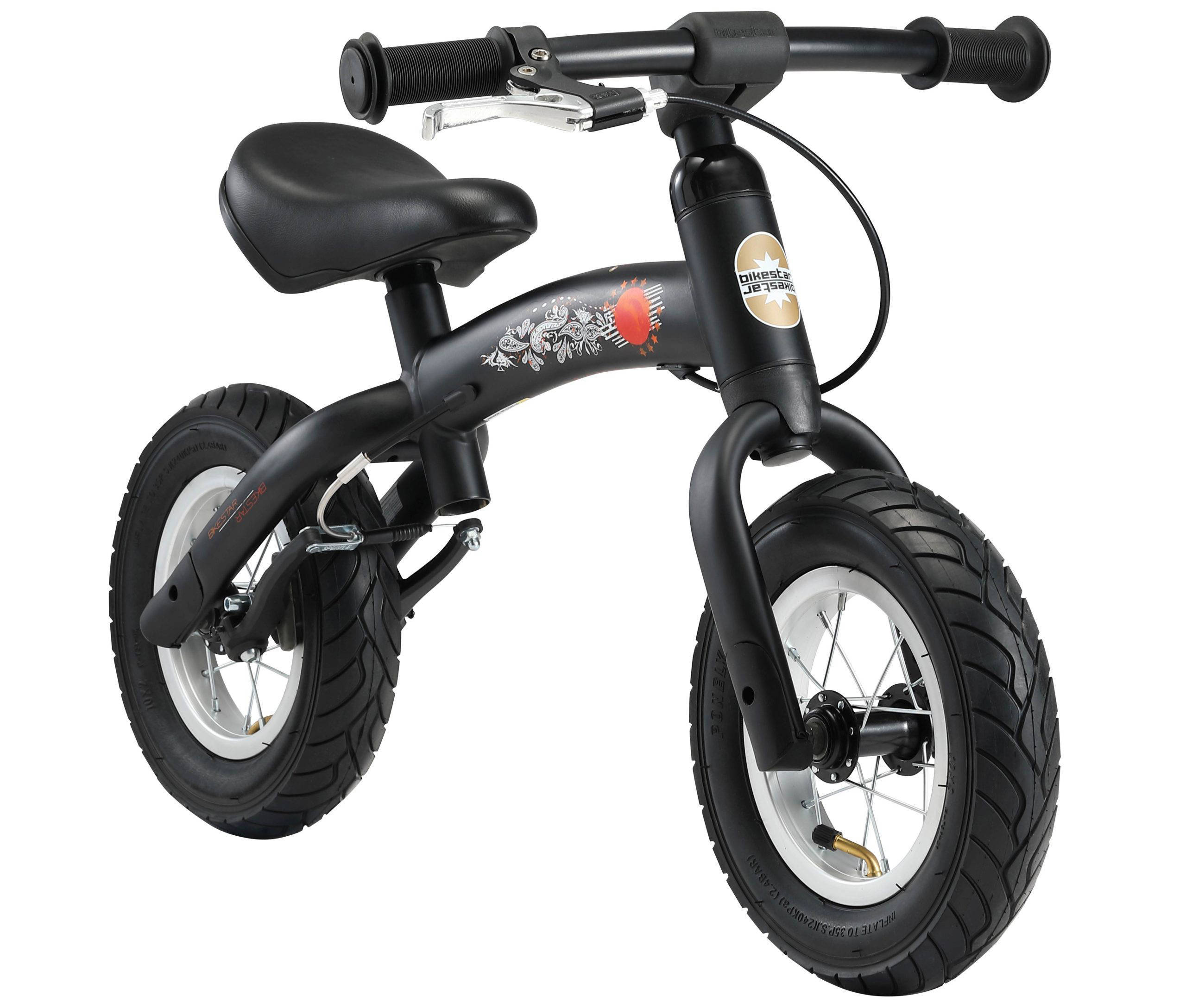 BikeStar Sport, 2 in 1 meegroei loopfiets, 10 inch, zwart