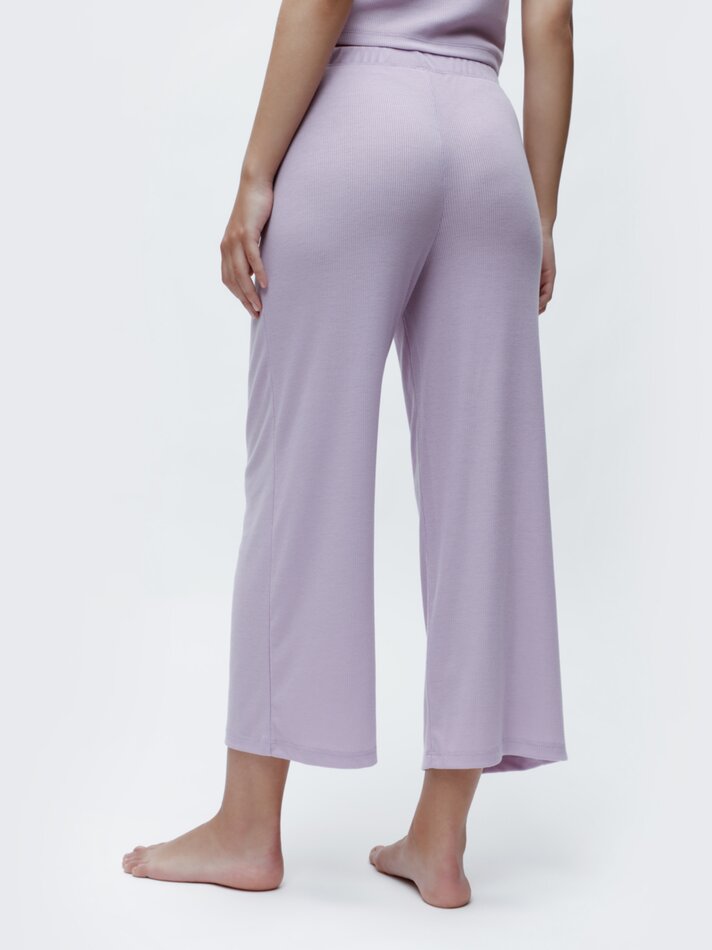 Calça de pijama canelada - Lilás