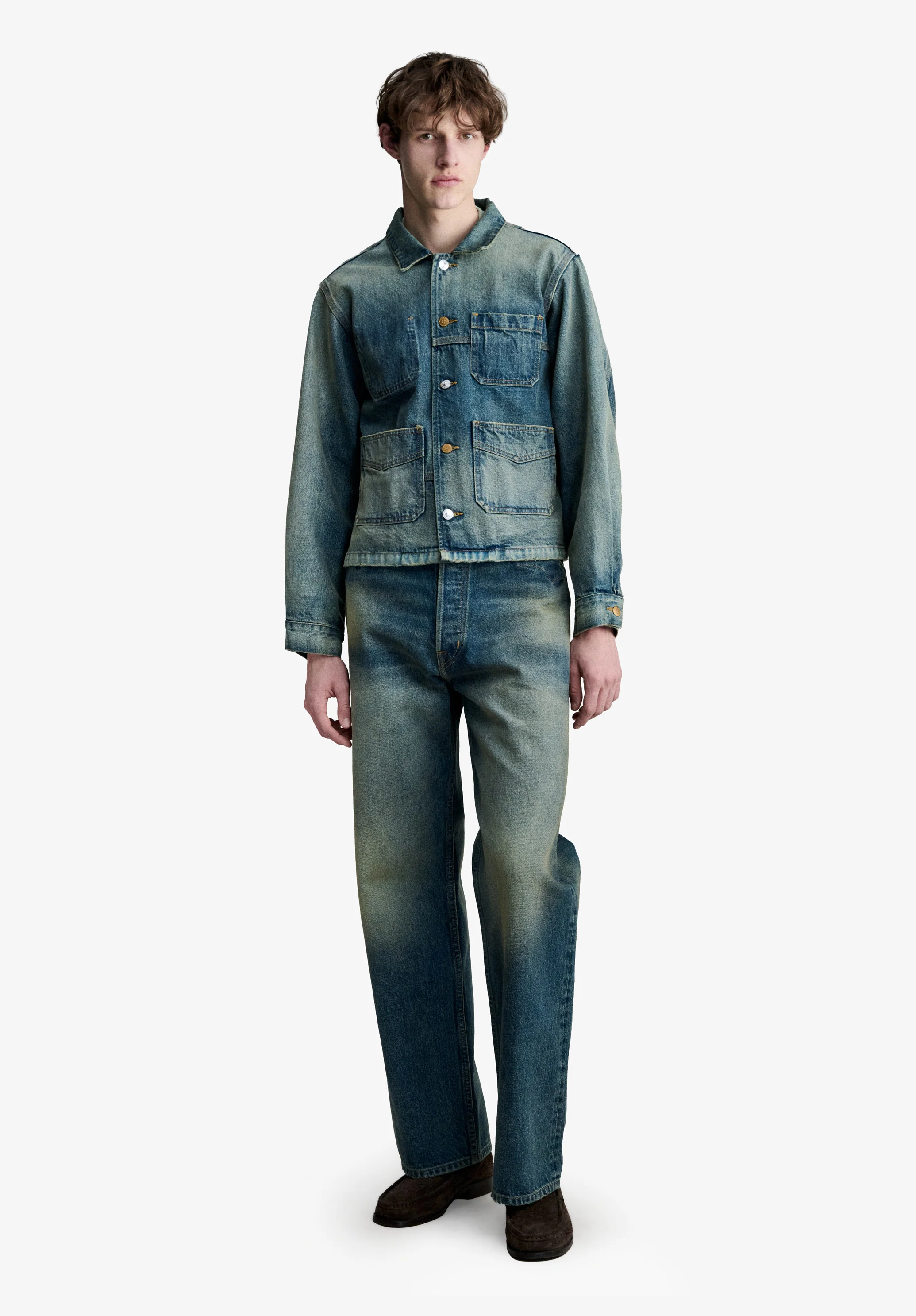 trucker jacket washed braindead - Indigo delave
