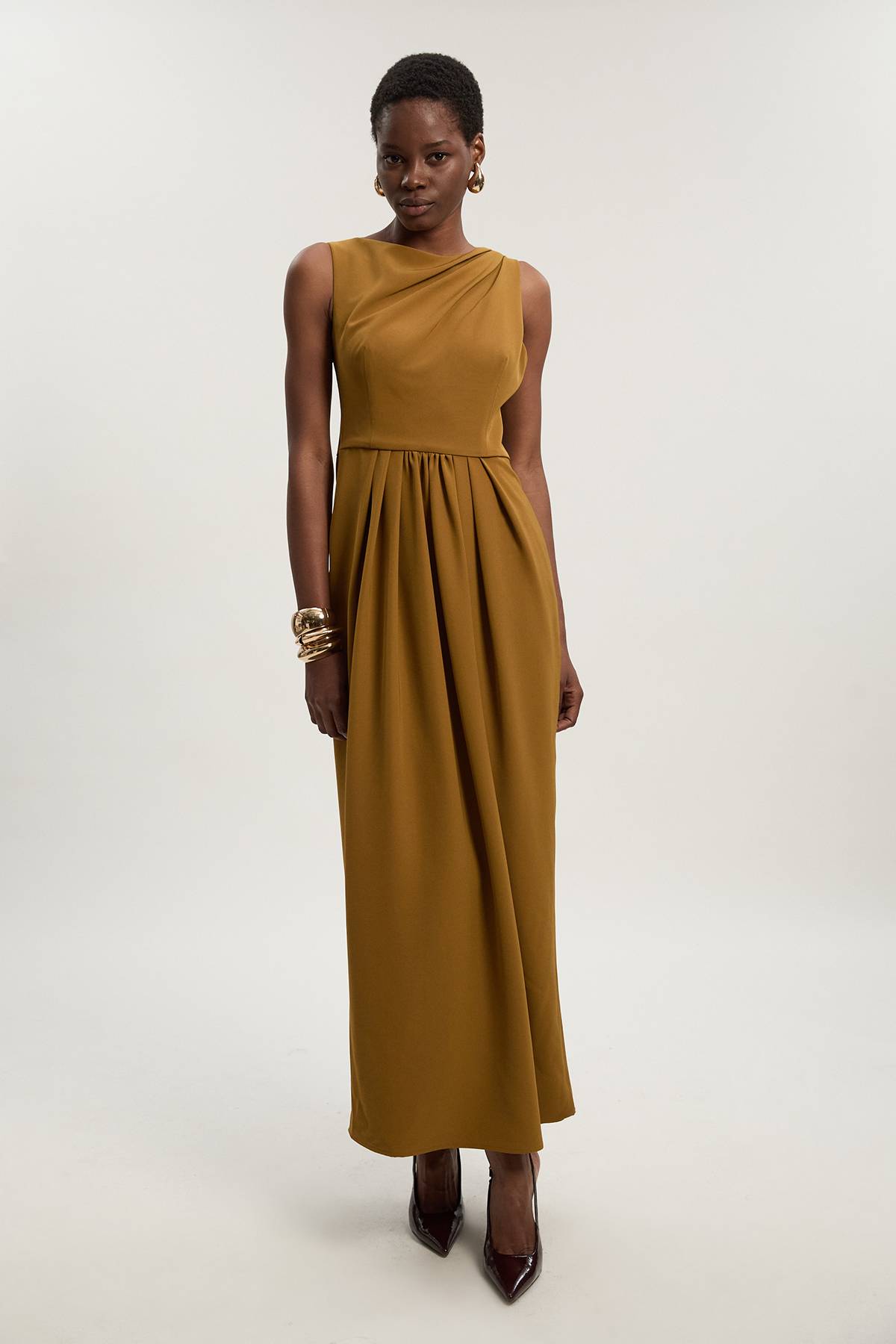 KarenMillen Robe Maxi Drapée Ajustée Petite