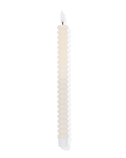 Bougie LED nervurée avec cire Ø2,5 x 29 ivoire