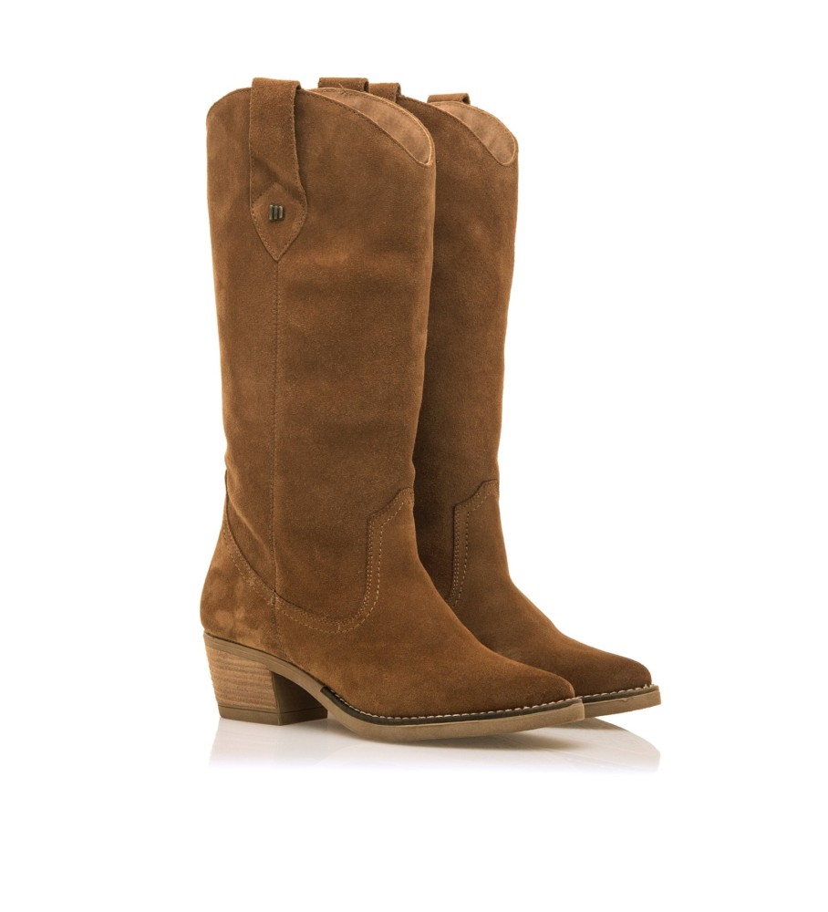 Botas Mustang Teo em couro marrom - Salto de 5 cm -