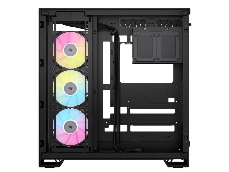 Corsair PC-Gehäuse 6500X RGB Schwarz Mid-Tower PC-Case mit Zwei-Kammer-Design, herausragendem Luftstrom und vorinstallierten RGB-Lüftern