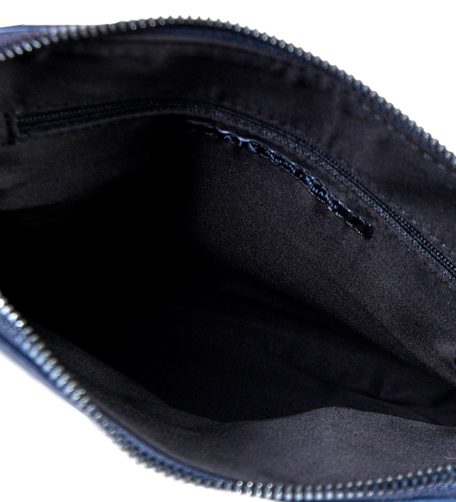 Bolsa de ombro plana semirrígida Armani Exchange com bolso externo, azul