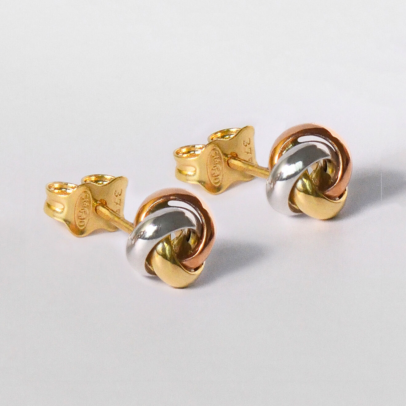 Instant d'Or Boucles d'oreilles Noeud Tricolore or tricolore