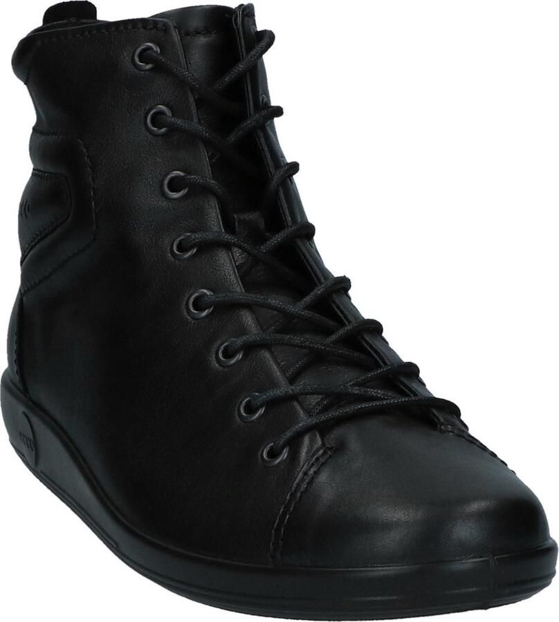 ECCO SOFT 2.0 dames Veterboot Sneakers Zwart