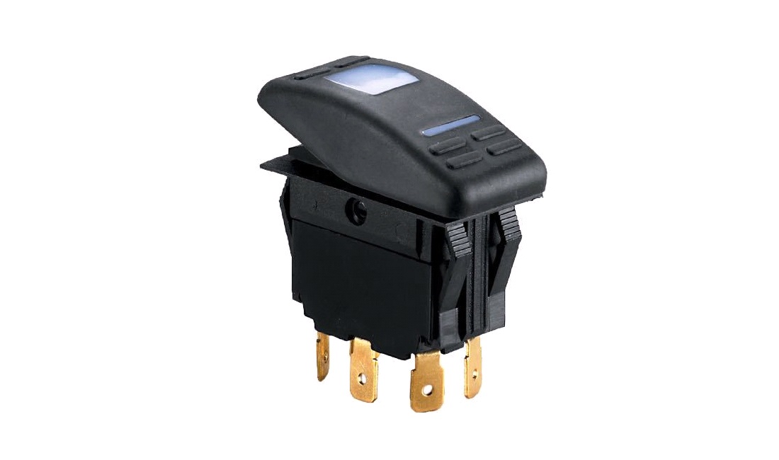 Kontakt 4 poler med LED on - off 12V max 15a