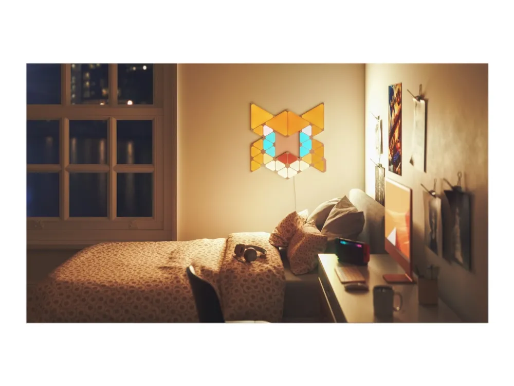 Nanoleaf Shapes Starter Kit (Sonic Limited Edition) - Trådløst belysningssæt - LED x 32 - klasse G - RGBW-lys - 1200-6500 K - triangel