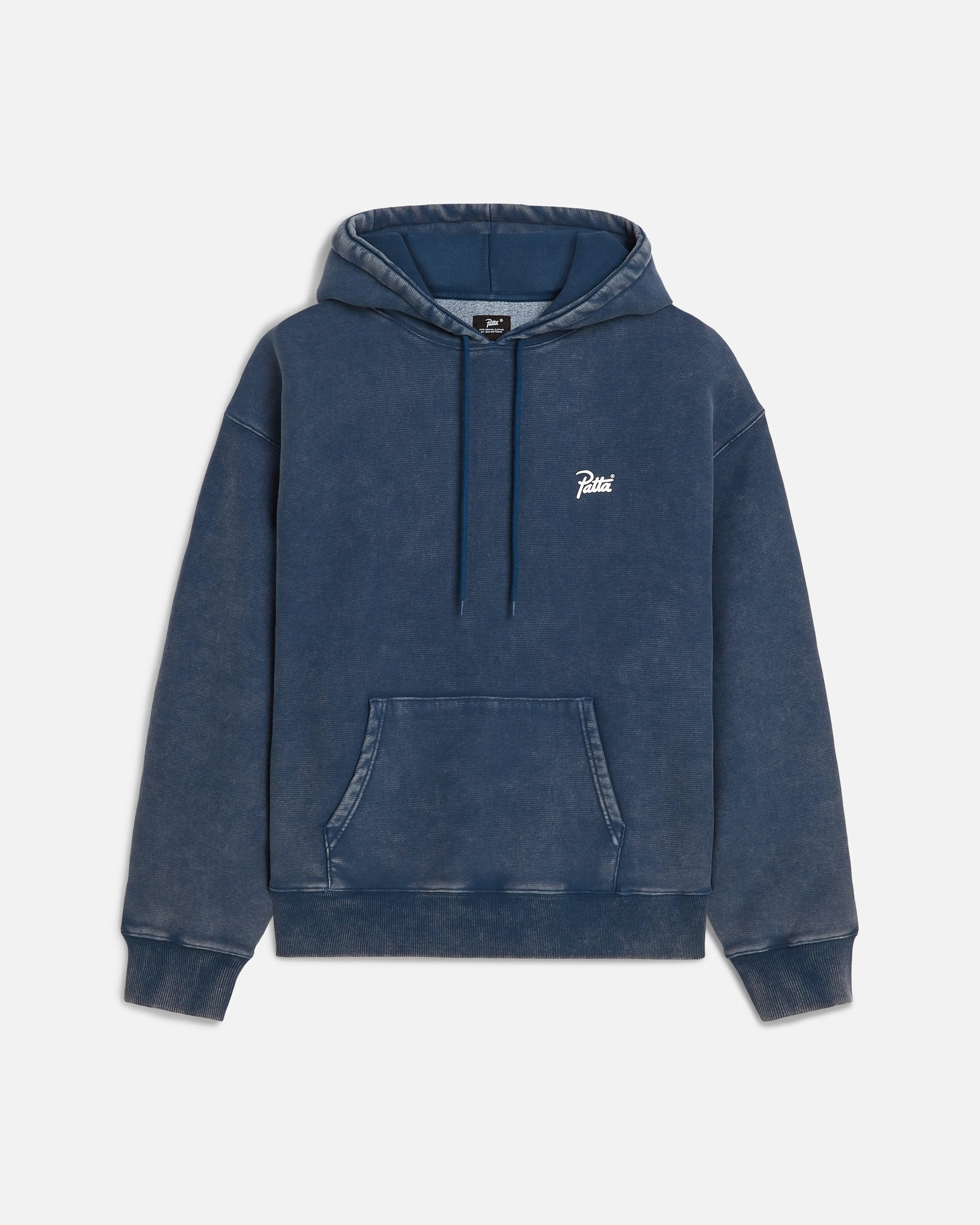 Patta Classic Acid Washed Hooded Sweater (Estate Blue)