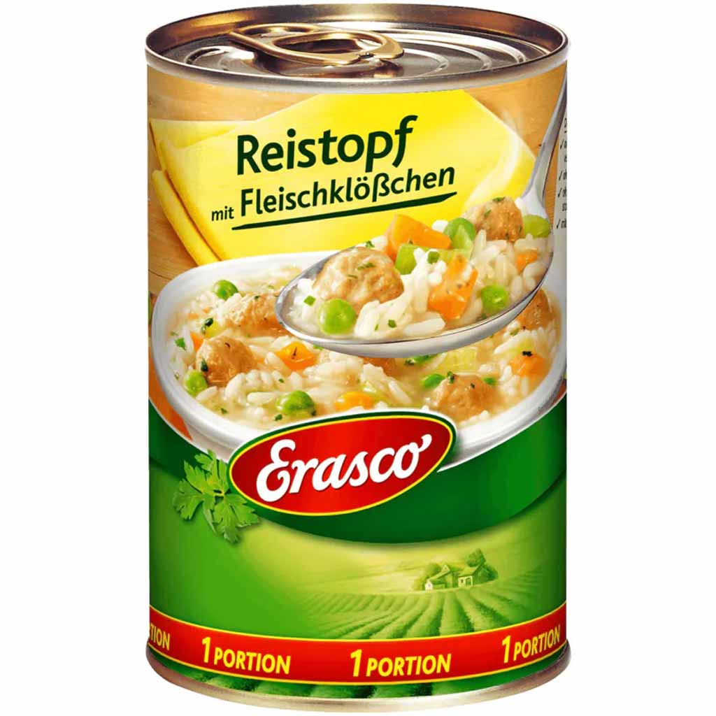 Erasco Eintopf Reistopf mit Fleischklößchen 400g MHD:30.12.27