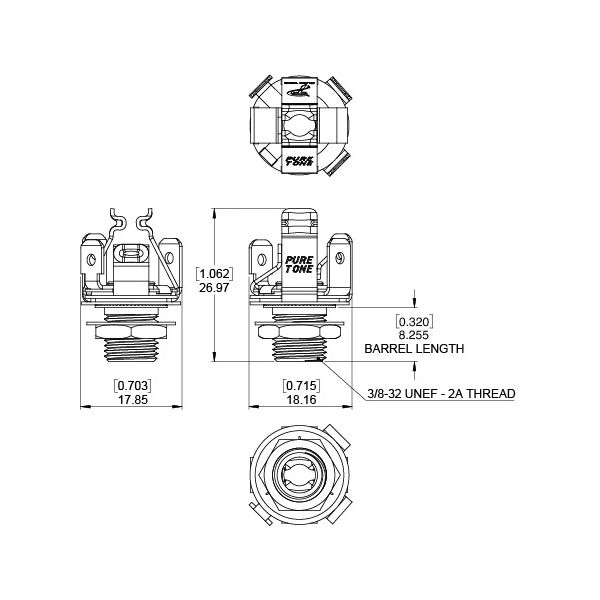 Pure Tone Stereo Output Jack Nickel