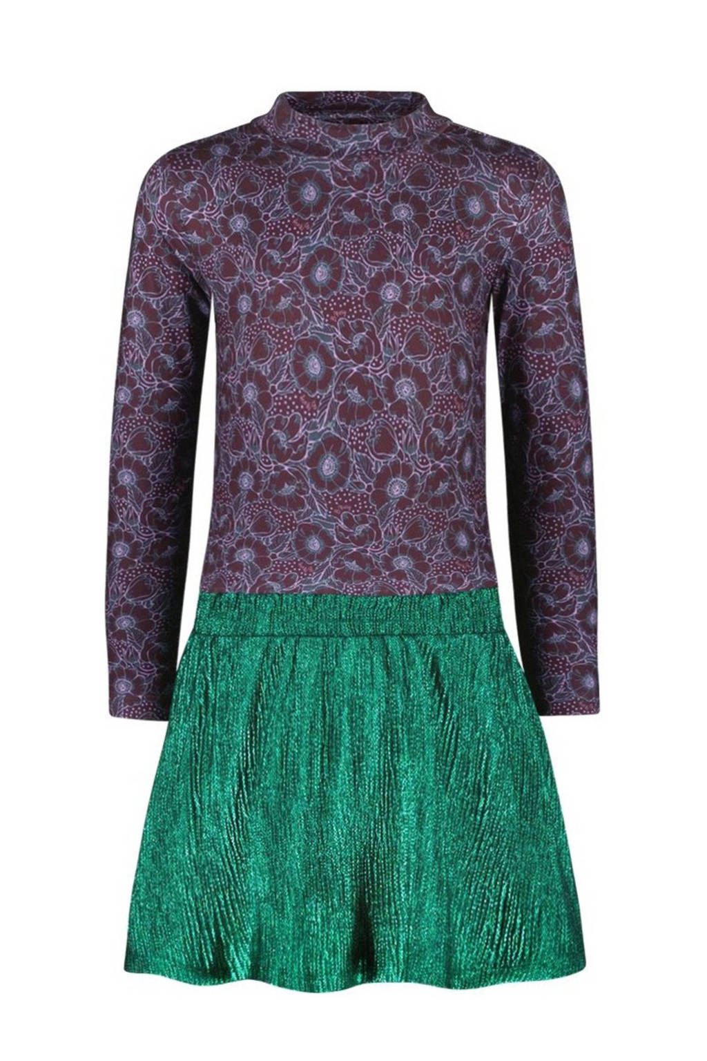 B.Nosy jurk Day met all over print en glitters paars/mintgroen