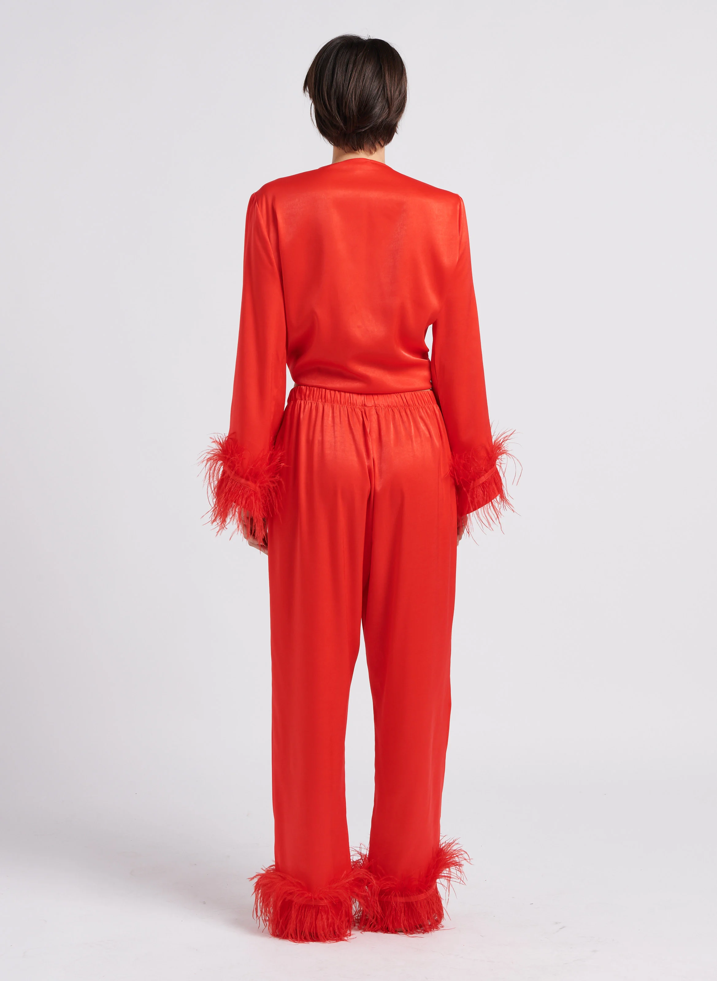 GLORIA - Pantalon de pyjama satiné | Rouge
