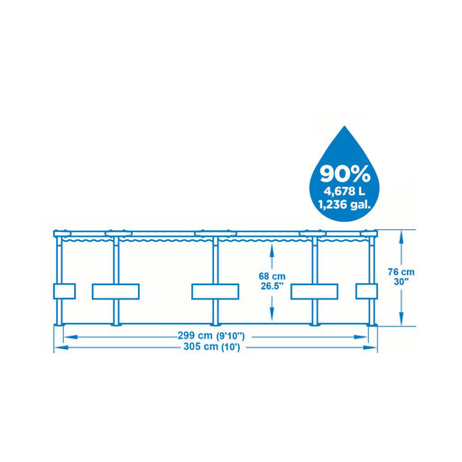 Piscina tubular desmontável Bestway Steel Pro Max 305x76 cm