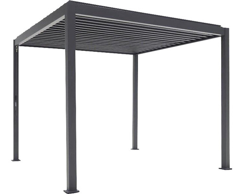 Pergola Mirador Basic, paaldikte 8,8 x 8,8 cm, 300 x 300 x 240 cm, zwart