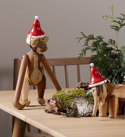 Kay Bojesen Holzfigur - Weihnachtsmütze - 8 cm - Mittel - Rot/We