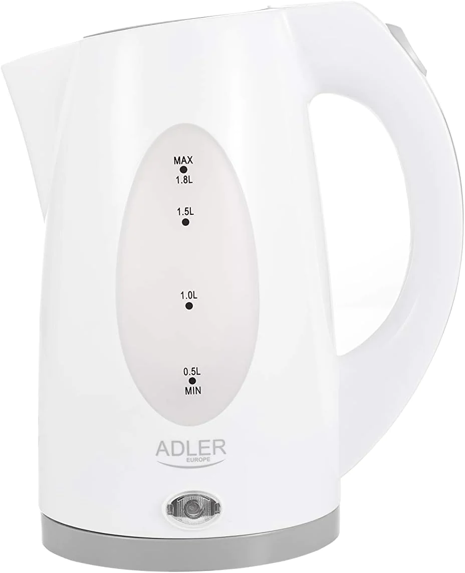bouilloire électrique de 1,8L 2000W gris blanc Adler