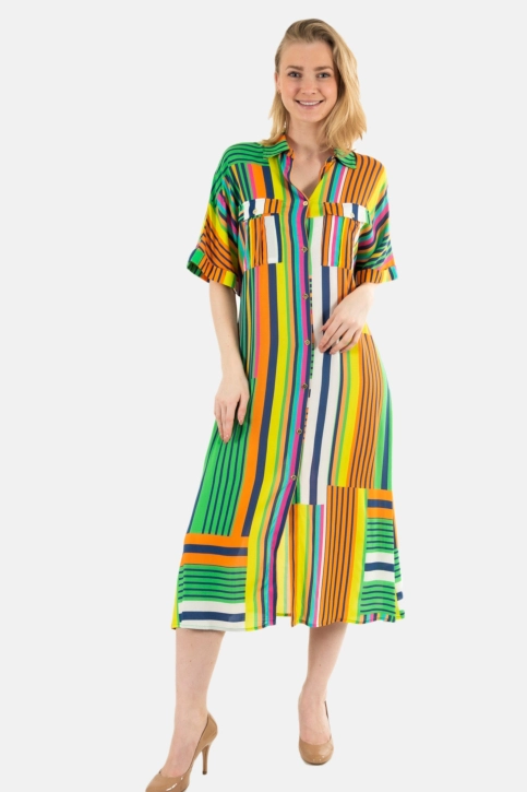 Robe lola casademunt ls2416082 269 verde-naranja