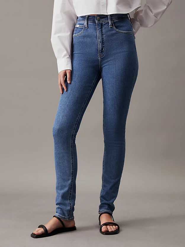 Calça jeans skinny de cintura alta