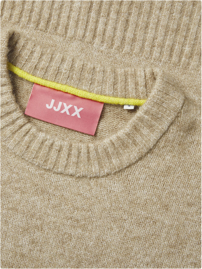 JJXX JXOLINE DIVERSE DRESS KNIT Peyote//limeade neck piping