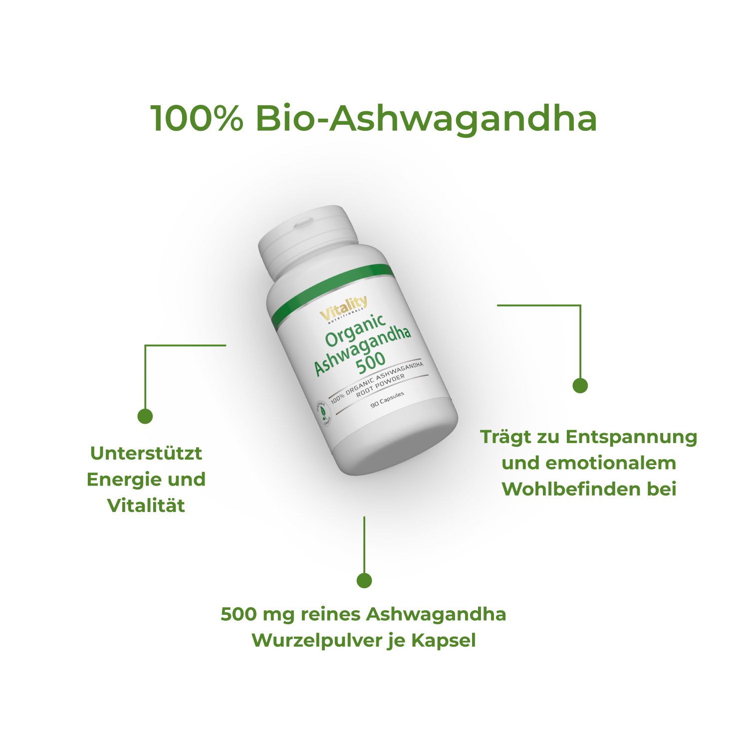 Bio Ashwagandha 500 mg Vitality Nutritionals