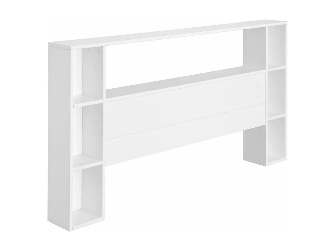 Tête de lit avec rangements 160 cm bois massif blanc LOU