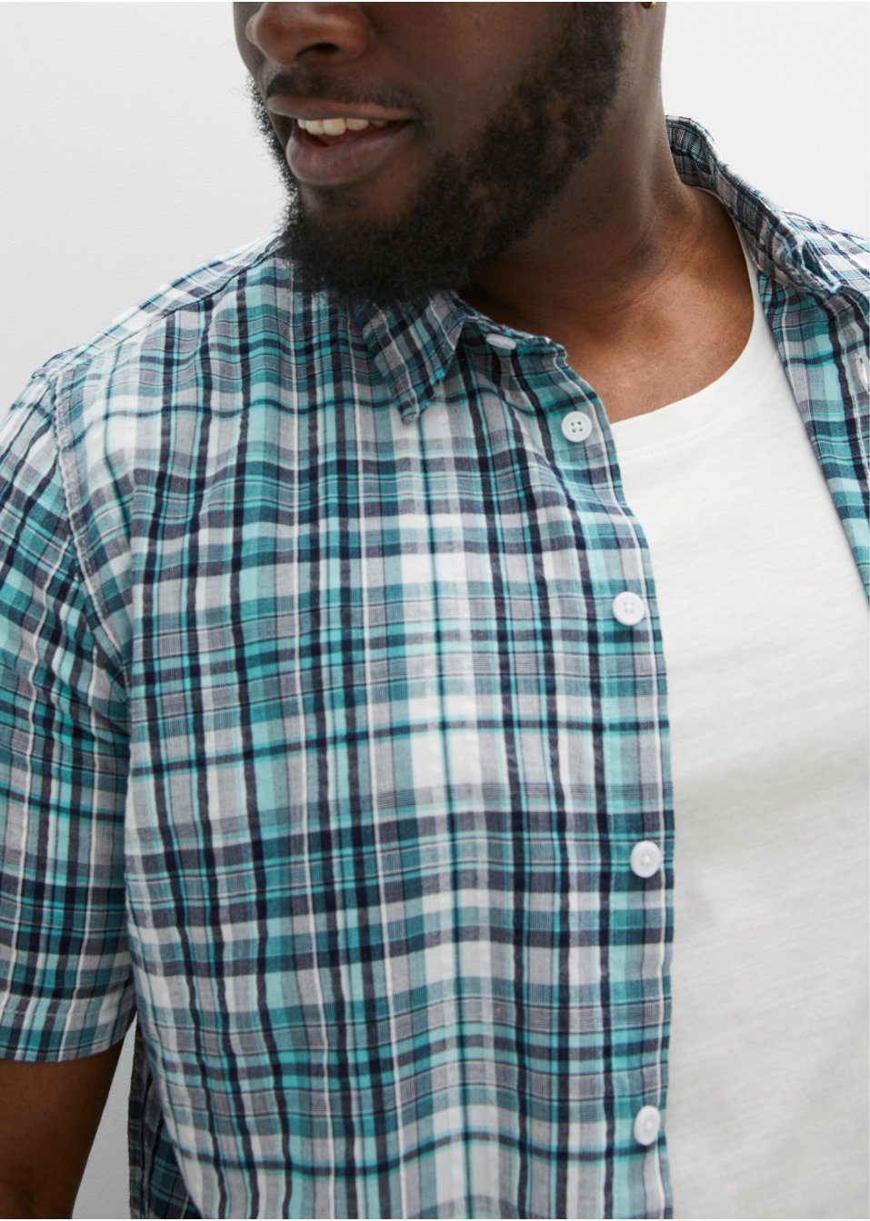 Chemise manches courtes en crépon de coton confort pour le ventre