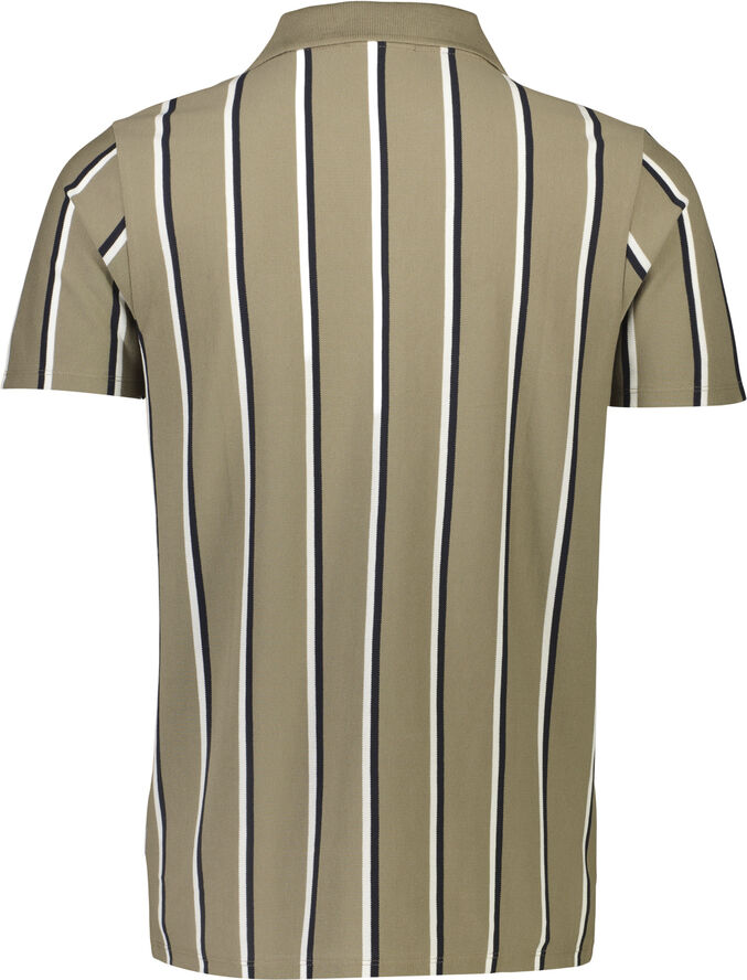 Lindbergh Striped piqué polo shirt S/S Sand