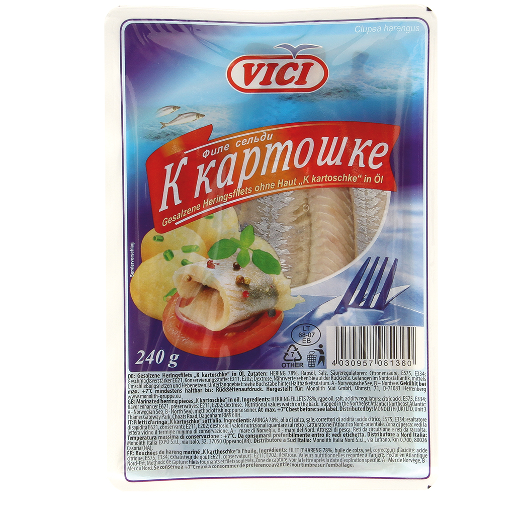 FILETES EM ÓLEO VICI ARENQUE S/PELE 240G