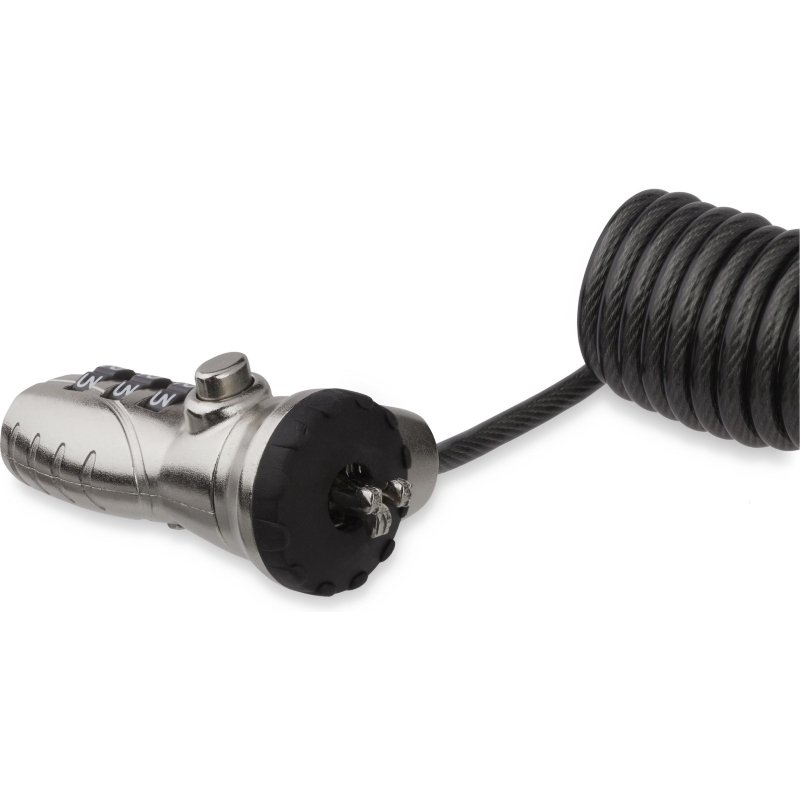 StarTech.com LTLOCK3DCOIL câble antivol Noir, Acier inoxydable 1,8 m