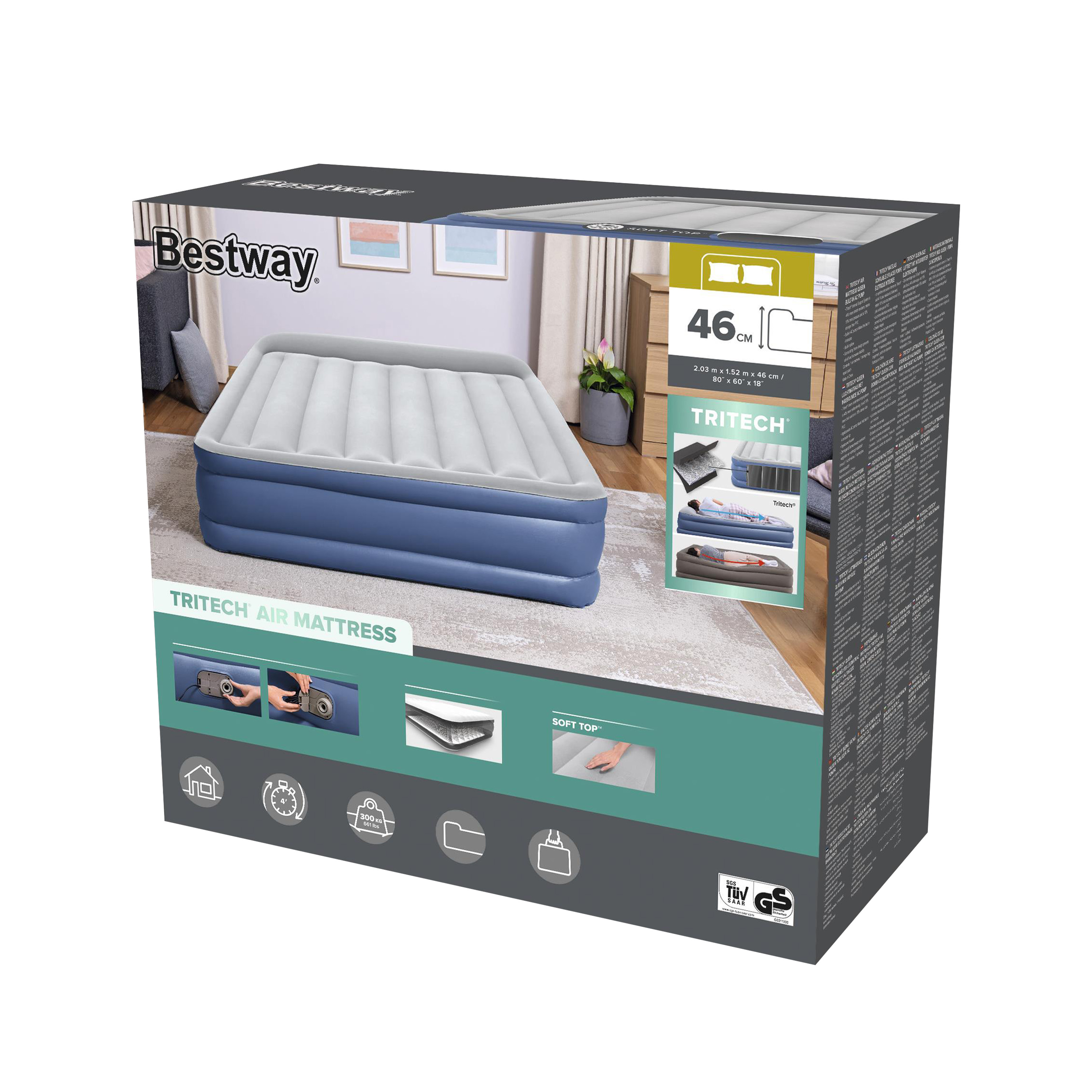 Luftbett Tritech Prime Queen selbstaufblasend 203 x 152 x 46 cm