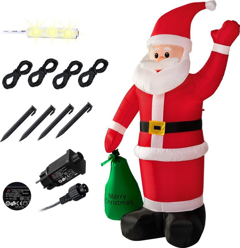 Opblaasbare Kerstman met verlichting - 195 x 120 cm