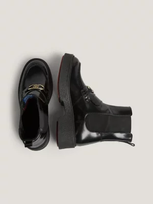 Botas Mocassim TH Monogram em Couro