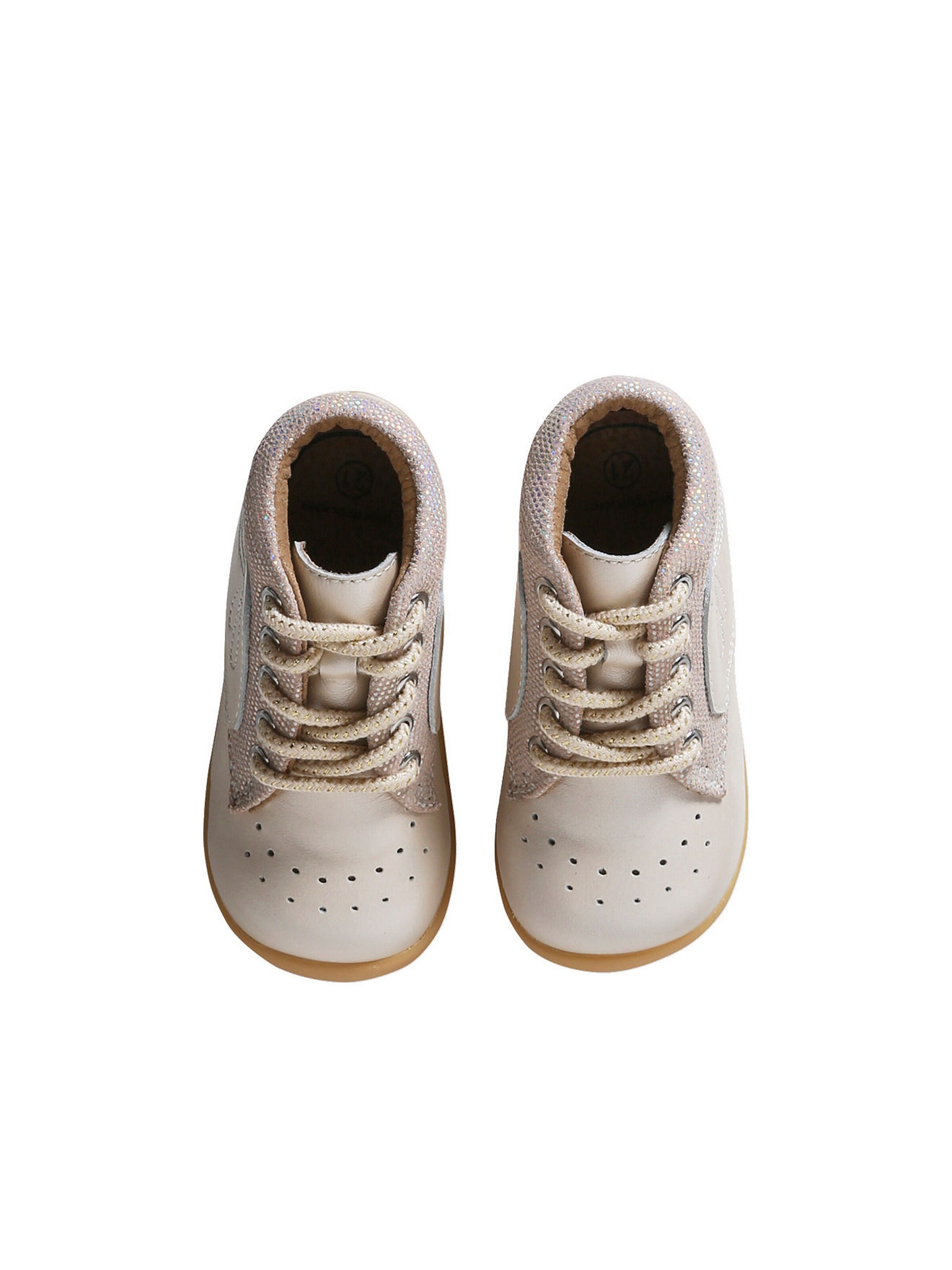 Vertbaudet Baby Lauflern-Boots beige glanzeffekt