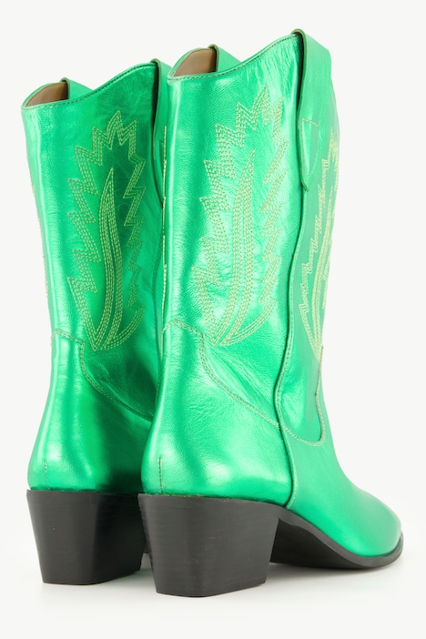 Leder-Cowboystiefel, XL-Schaft, Metallic-Optik, Weite H