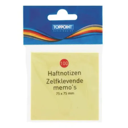 Stylex Haftnotizblock mit 100 Blatt Haftnotizen 75 x 75 gelb