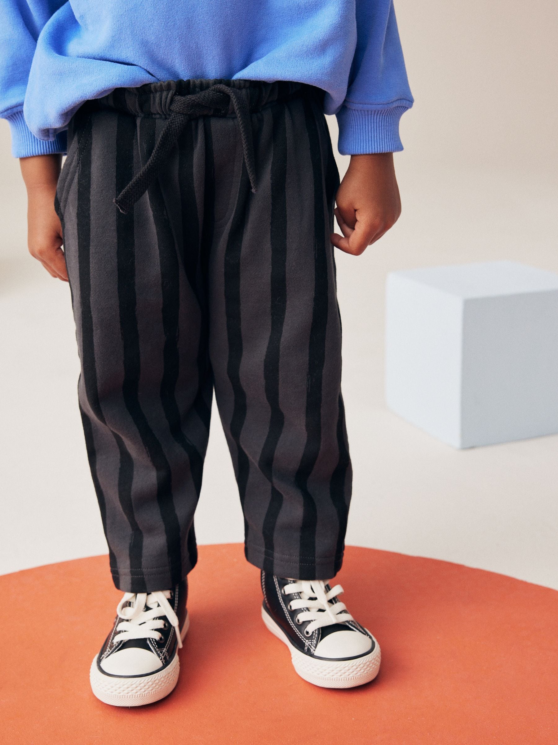 Blauw/grijs - Set met sweatshirt en joggingbroek met strepen (3mnd-7jr)