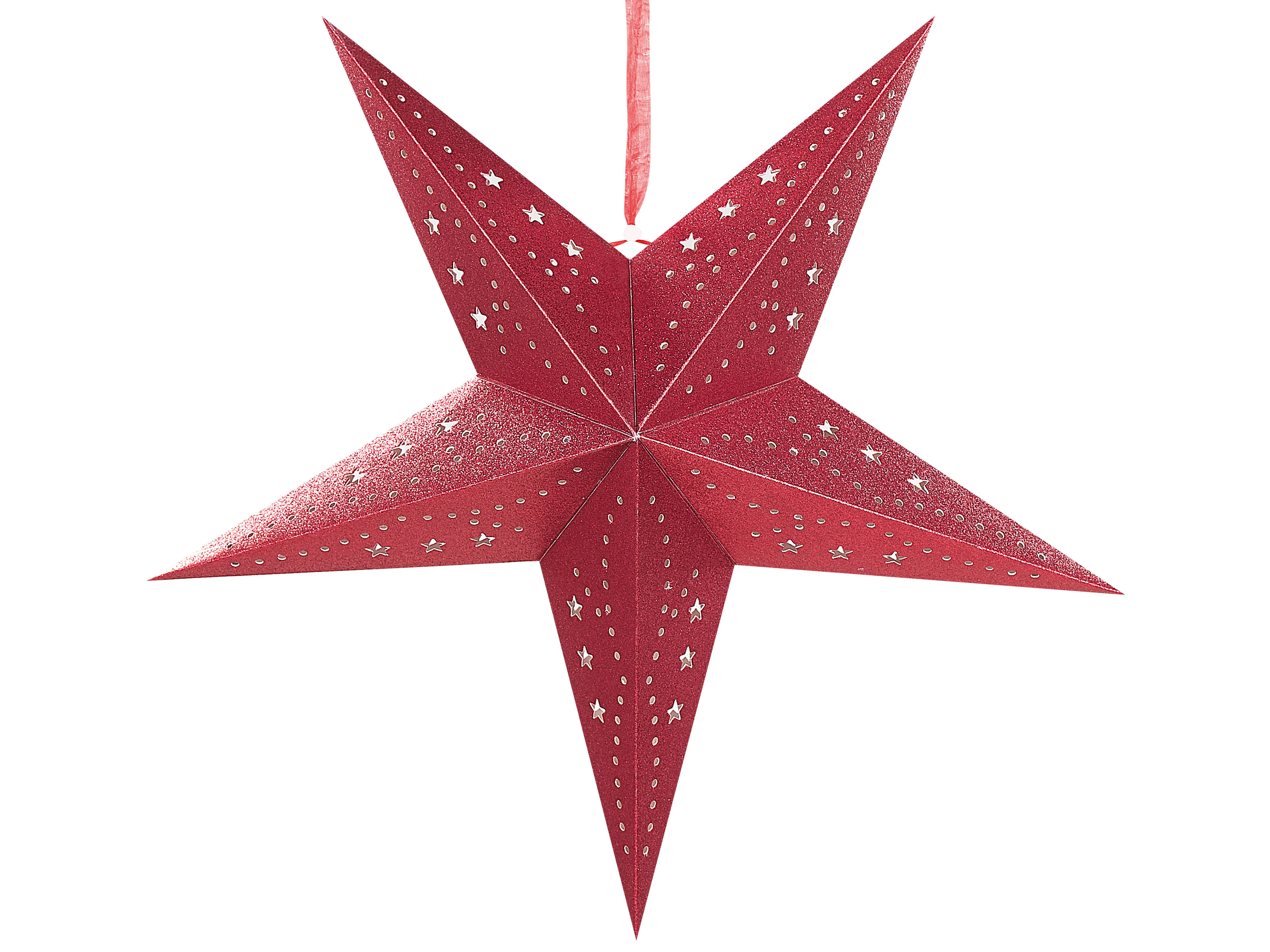 Set van 2 hangende decoraties LED MOTTI Ster 45 cm Rood