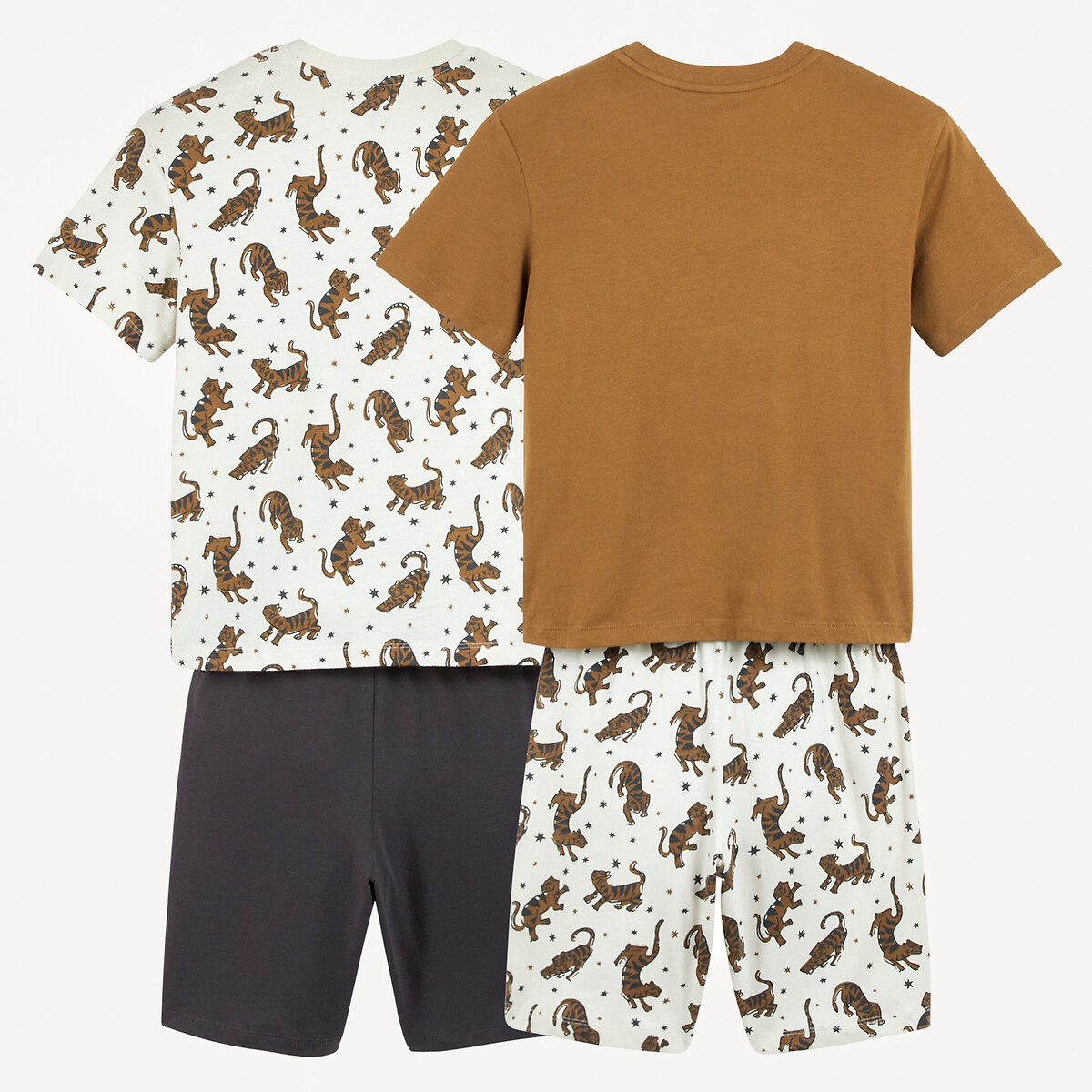 COLEÇÃO LA REDOUTE<br>Conjunto de 2 shorts de pijama de algodão com estampa de tigre