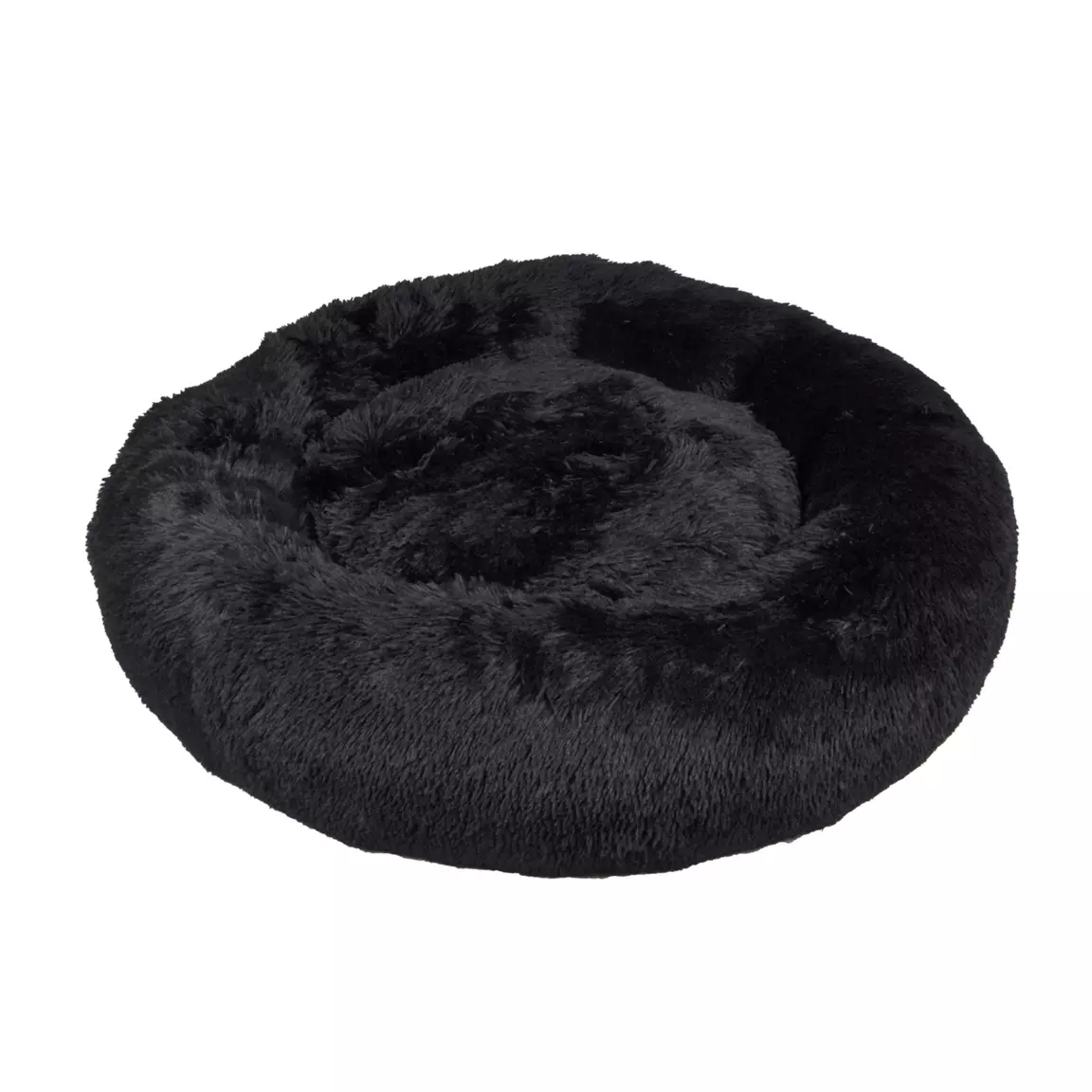 Coussin rond apaisant pour chat et chien Fluffy D95 cm Noir