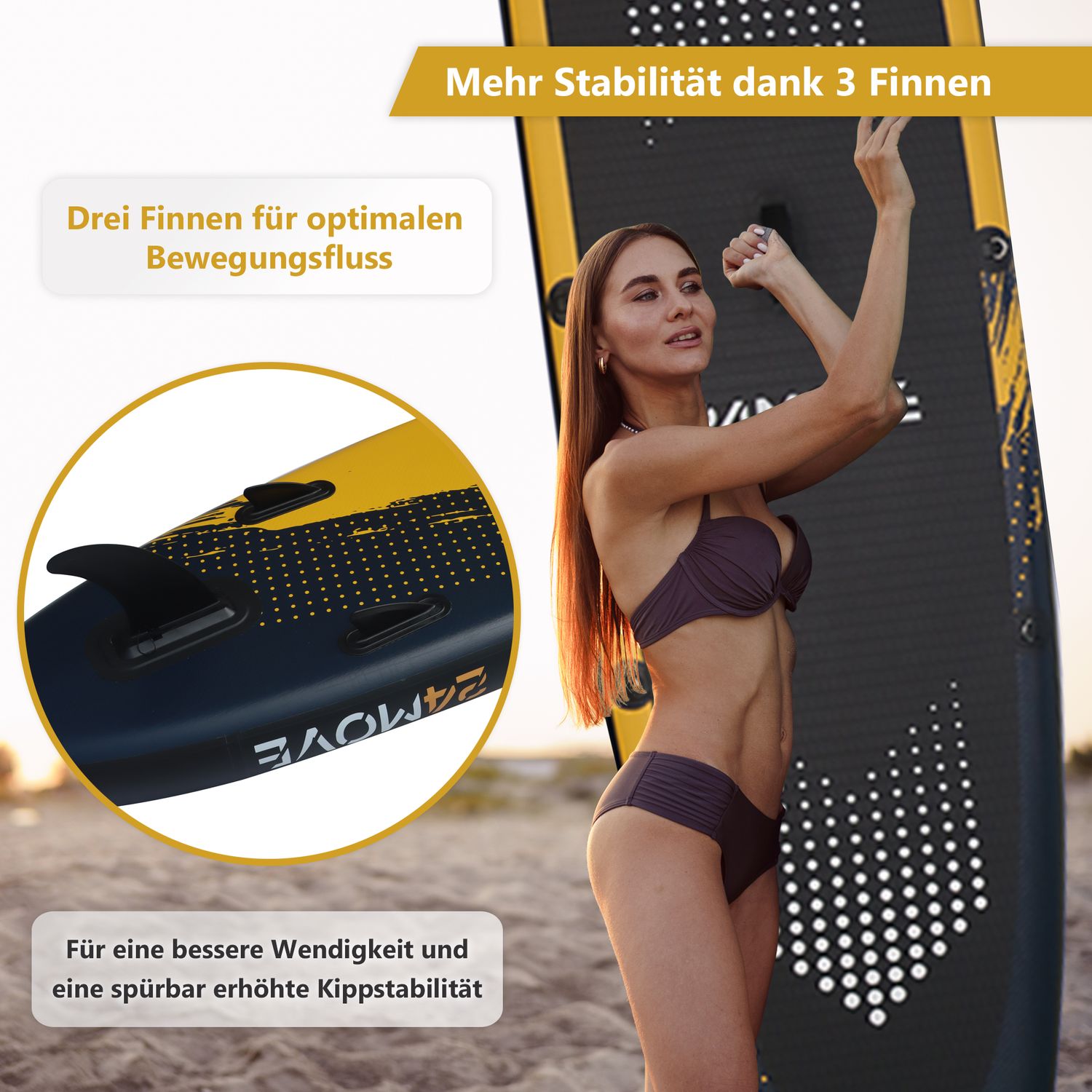 24MOVE® Standup Paddle Board SUP, inkl. umfangreichem Zubehör, Paddel und Hochdruckpumpe, SPECIAL FORCE, 320x80x15cm