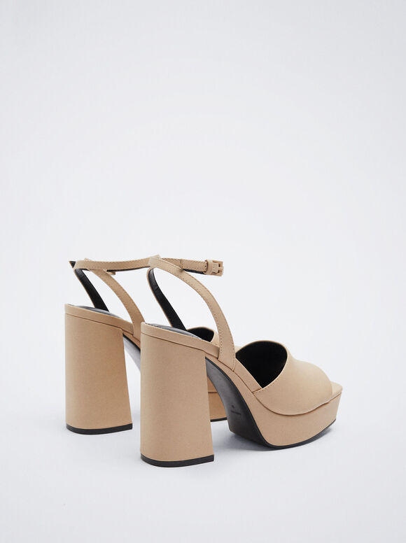 Sandália de plataforma com salto - Rosa